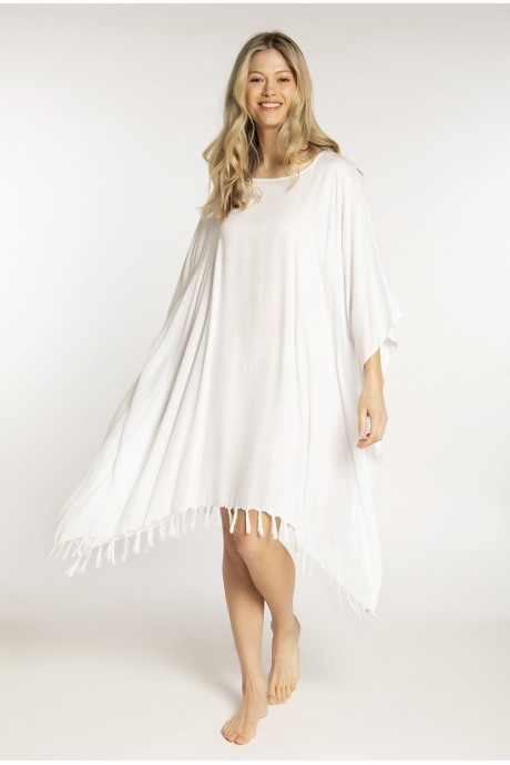 Kaftan Short Plain Color white 2