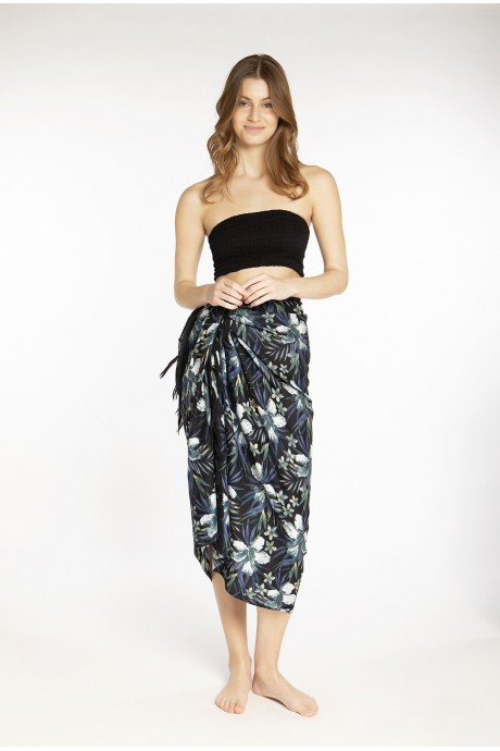 Pareo Hibiscus navy