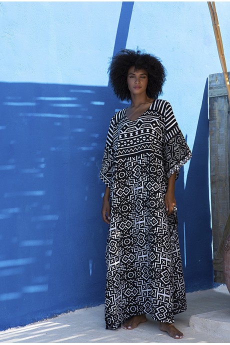 Καφτάνι Μακρύ Maori black 2