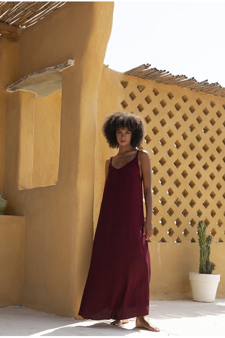 Myrtali maxi dress burgundy 2