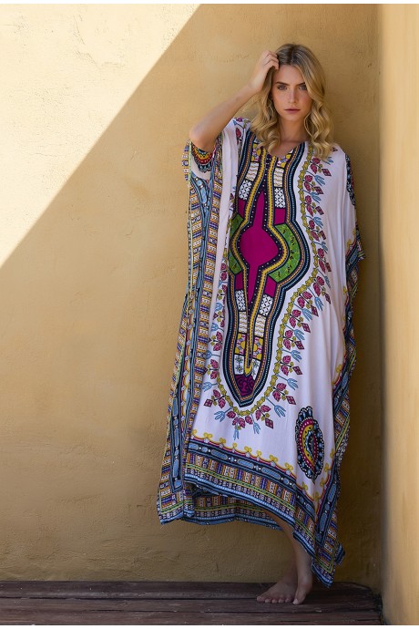 Καφτάνι Μακρύ Africa white 2