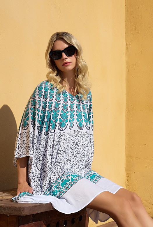 Kaftan Short Merak tosca