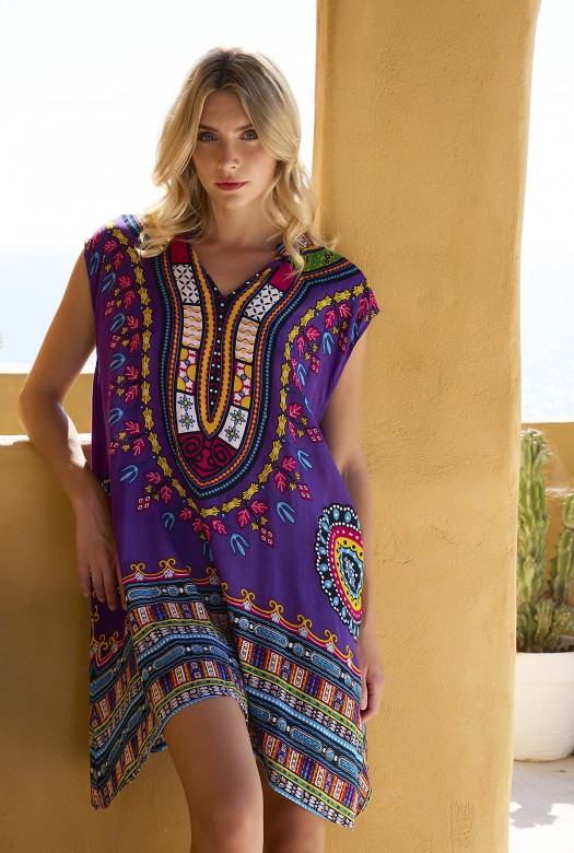 Dress sleeveless Africa amethyst purple