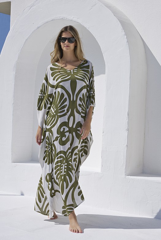 Καφτάνι Μακρύ Regina olive