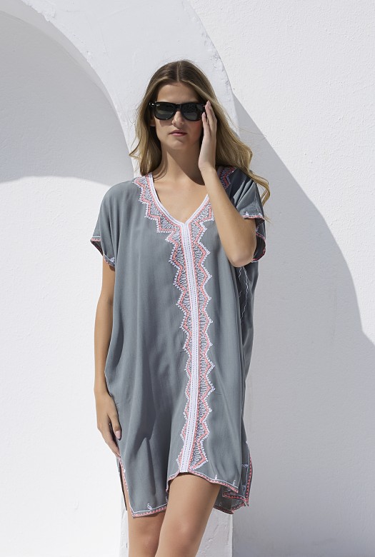 Καφτάνι Κοντό Lupita luxurious grey