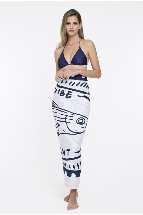 Παρεό 03287 white-navy 2